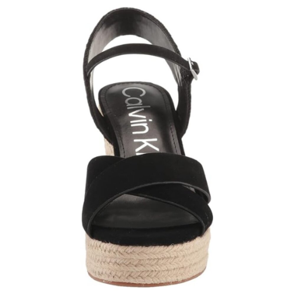 Calvin Klein Women's Elory Wedge Sandal Size 10M, BLACK